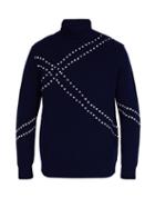 Matchesfashion.com Raf Simons - Stitched Roll Neck Wool Sweater - Mens - Navy