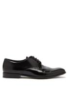 Matchesfashion.com Prada - Polished Leather Derby Shoes - Mens - Black