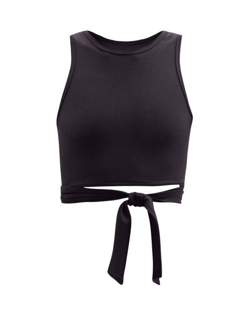 Matchesfashion.com Live The Process - Ballet Waist-tie Stretch-jersey Top - Womens - Black