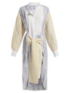 Matchesfashion.com Loewe - Panelled Cotton Blend Shirtdress - Womens - Blue Stripe