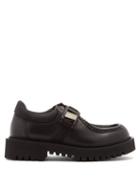 Matchesfashion.com Valentino Garavani - Vltn-buckle Leather Derby Shoes - Mens - Black