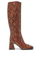 Matchesfashion.com Gucci - Horsebit Python-effect Leather Knee-high Boots - Womens - Python