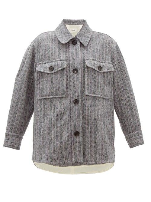 Matchesfashion.com Isabel Marant Toile - Garvey Striped-wool Shirt Jacket - Womens - Grey