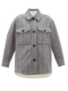 Matchesfashion.com Isabel Marant Toile - Garvey Striped-wool Shirt Jacket - Womens - Grey