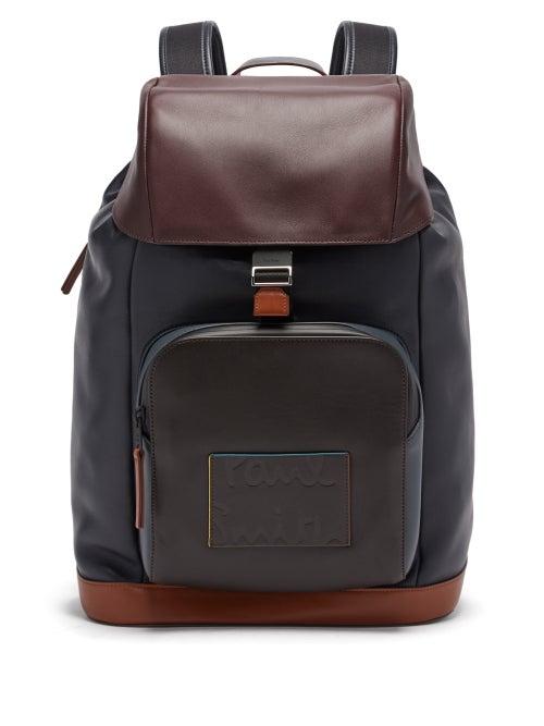 Mens Bags Paul Smith - Leather Backpack - Mens - Black Brown