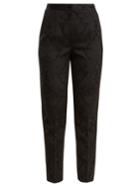 Dolce & Gabbana High-rise Slim-leg Floral-jacquard Trousers