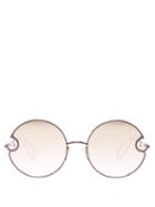 Matchesfashion.com Christopher Kane - Oversized Round Frame Sunglasses - Womens - Pink Silver