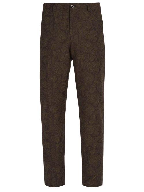 Matchesfashion.com Etro - Paisley Jacquard Trousers - Mens - Brown