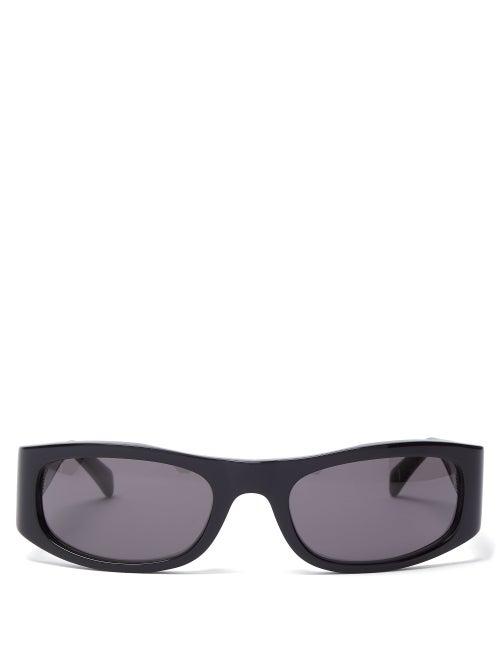 Matchesfashion.com Celine Eyewear - Rectangular Frame Acetate Sunglasses - Mens - Black