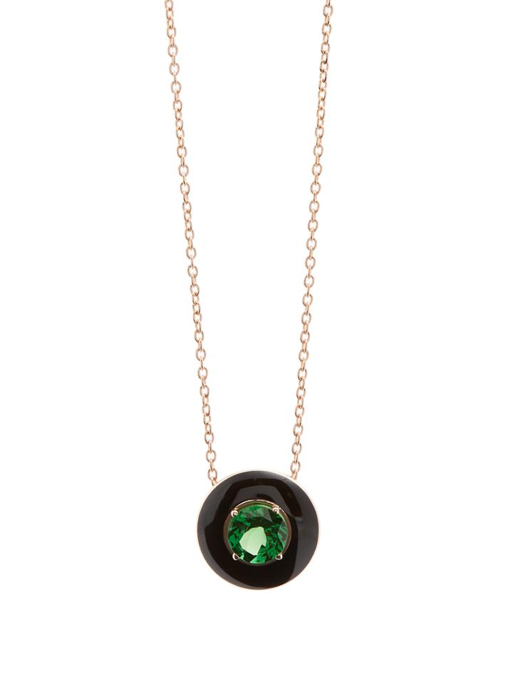 Selim Mouzannar Tsavorite, Enamel & Pink-gold Mina Necklace