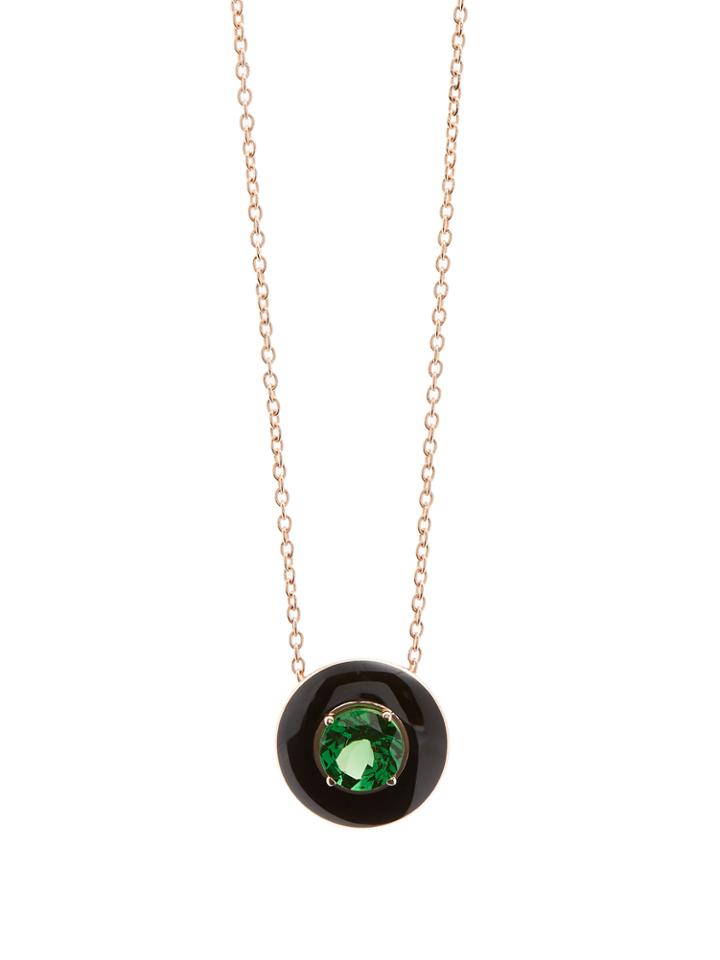 Selim Mouzannar Tsavorite, Enamel & Pink-gold Mina Necklace