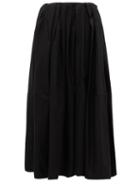 Matchesfashion.com Khaite - Meryl Pleated-waist Cotton Maxi Skirt - Womens - Black