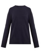 Matchesfashion.com The Row - Sibel Wool Blend Sweater - Womens - Navy