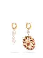 Matchesfashion.com Timeless Pearly - Mismatched Freshwater Pearl & Shell Drop Earrings - Womens - Pearl