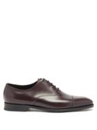 John Lobb - City Ii Leather Oxford Shoes - Mens - Dark Red