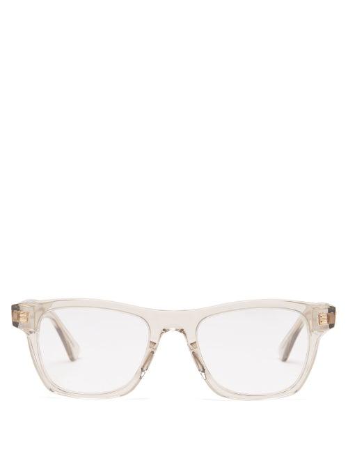 Bottega Veneta - Square Acetate And Metal Glasses - Mens - Beige