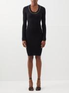 Bottega Veneta - Chain-embellished Ribbed-cashmere Midi Dress - Womens - Black