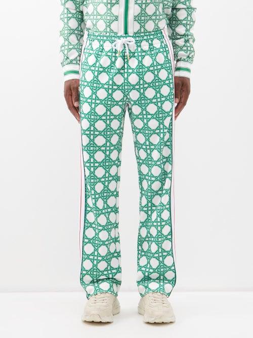 Casablanca - Le Monogramme D'osier Printed Track Pants - Mens - Green Multi