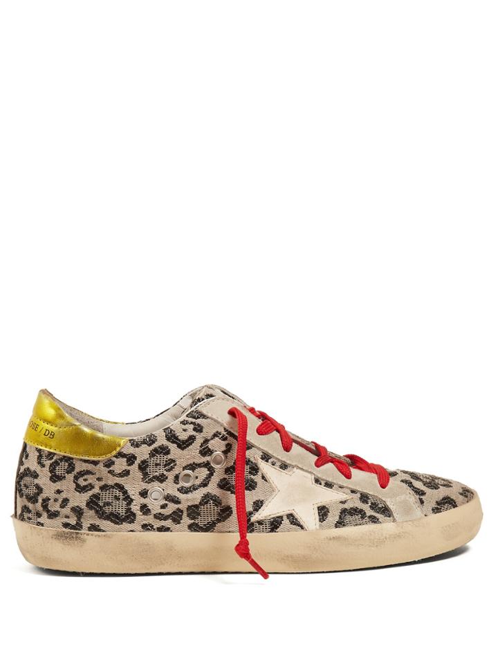Golden Goose Deluxe Brand Super Star Low-top Leopard-print Trainers
