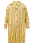 Matchesfashion.com Bode - Mashroo Striped Twill Overcoat - Mens - Yellow