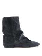 Matchesfashion.com Isabel Marant - Rullee Slouched Suede Ankle Boots - Womens - Black