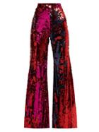 Matchesfashion.com Halpern - Sequined Flared Trousers - Womens - Fuchsia