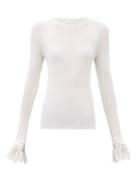 Matchesfashion.com Chlo - Fluted-cuff Wool Sweater - Womens - White