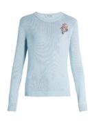 Miu Miu Floral-embellished Cashmere Sweater