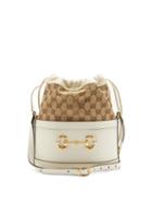 Matchesfashion.com Gucci - Horsebit 1955 Gg-supreme Leather Bucket Bag - Womens - White Multi
