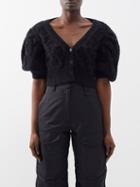 Simone Rocha - Cropped Cable-knit Alpaca-blend Cardigan - Womens - Black