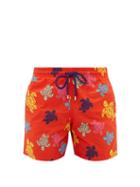 Matchesfashion.com Vilebrequin - Moorea Turtle-print Swim Shorts - Mens - Red Multi