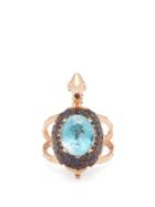 Matchesfashion.com Daniela Villegas - Darwin Diamond, Sapphire & 18kt Rose Gold Ring - Womens - Blue
