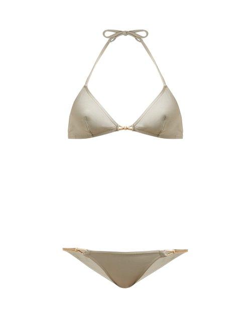 Matchesfashion.com Eres - Bagl And Gling Halterneck Bikini - Womens - Light Grey