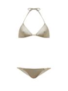Matchesfashion.com Eres - Bagl And Gling Halterneck Bikini - Womens - Light Grey