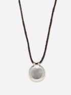 Annika Inez - Ample Small Sterling Silver & Silk Cord Necklace - Womens - Black Silver