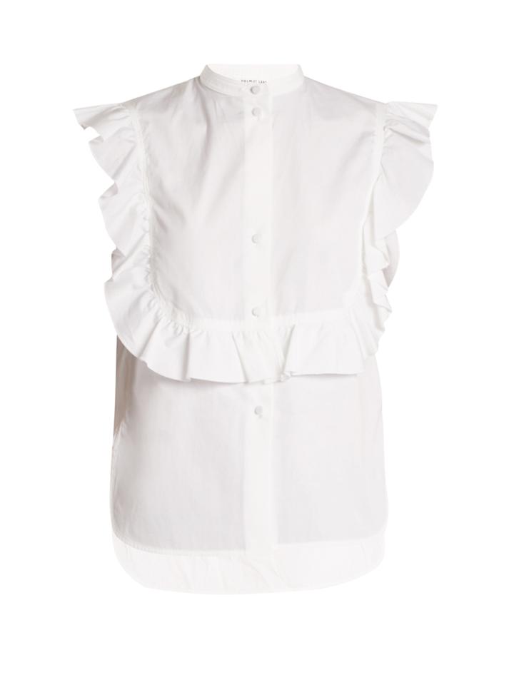 Helmut Lang Ruffle-trimmed Cotton Shirt
