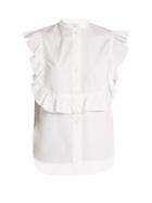 Helmut Lang Ruffle-trimmed Cotton Shirt