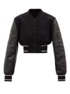 Givenchy - 4g-embossed Leather And Jersey Varsity Jacket - Womens - Black