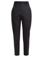 Matchesfashion.com Isabel Marant Toile - Noah Cropped Cotton Blend Trousers - Womens - Navy