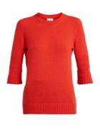 Matchesfashion.com Barrie - Arran Pop Short Sleeved Cashmere Sweater - Womens - Red