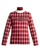 Matchesfashion.com Fendi - Checked Logo Virgin Wool Roll Neck Sweater - Womens - Red Multi