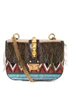 Valentino Lock Medium Embellished Leather Shoulder Bag