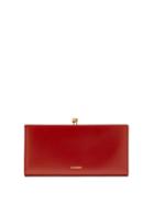 Ladies Accessories Jil Sander - Top-clasp Leather Continental Wallet - Womens - Burgundy