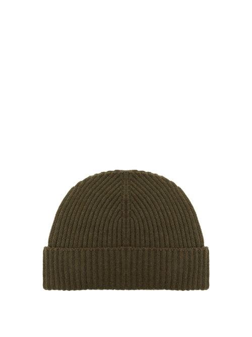 Matchesfashion.com Johnston's Of Elgin - Ribbed Cashmere Beanie - Womens - Dark Khaki