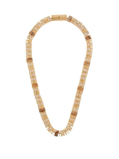 Matchesfashion.com Bottega Veneta - Crystal & 18kt Gold-plated Necklace - Womens - Gold