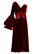 Johanna Ortiz Bow-detail One-shoulder Velvet Midi Dress