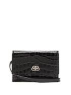 Matchesfashion.com Balenciaga - Sharp Xs Crocodile Effect Leather Belt Bag - Womens - Black
