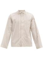Matchesfashion.com Tekla - Striped Organic-cotton Pyjama Shirt - Mens - Cream Multi