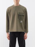And Wander - Logo-print Flap-pocket Jersey Sweatshirt - Mens - Khaki