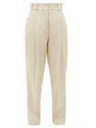 Matchesfashion.com Another Tomorrow - High-rise Twill Slim Trousers - Womens - Cream